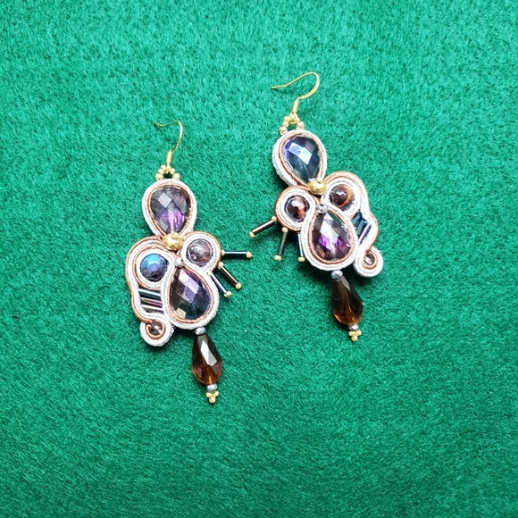 "Harmony" dangle soutache earrings - Picture 2 of 2